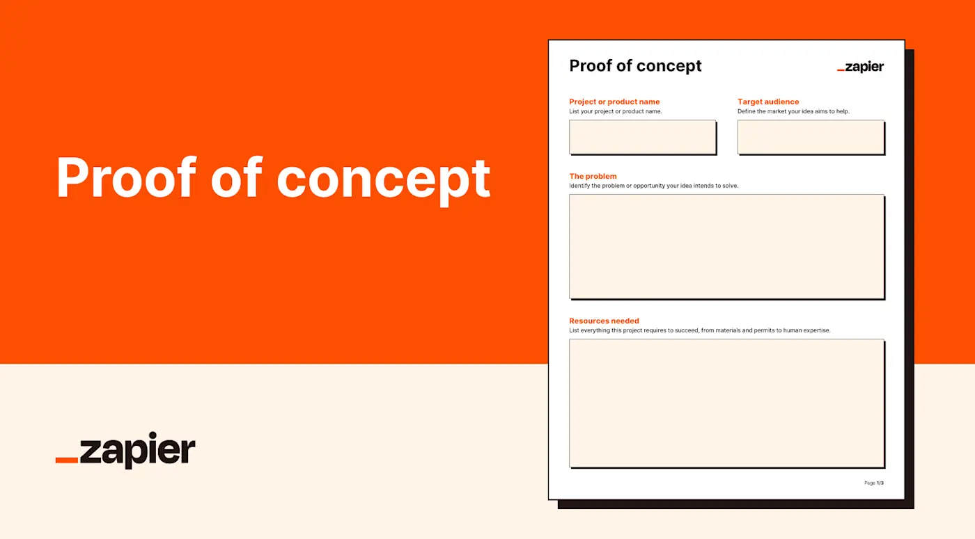 A thumbnail image shows the proof of concept template available for download
