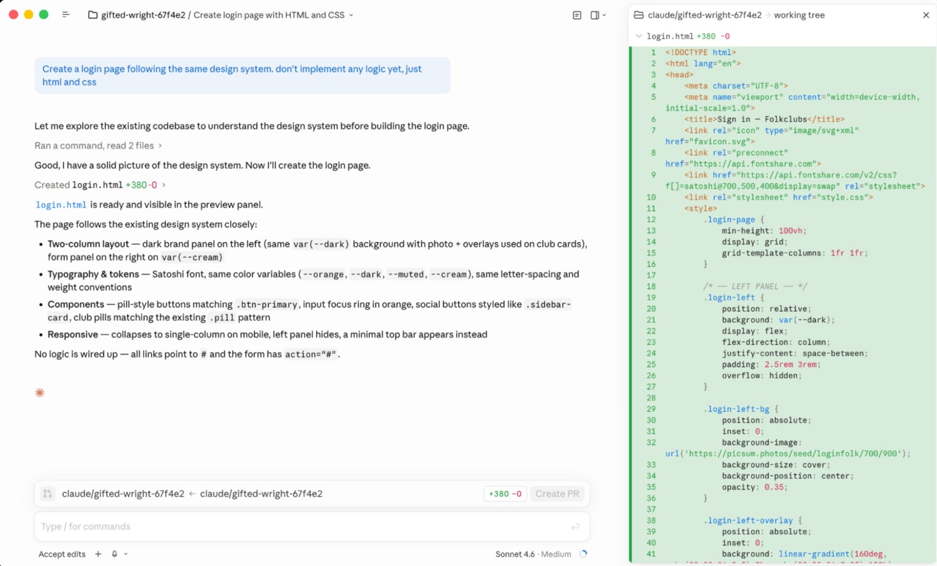 Using Claude Code via the desktop app
