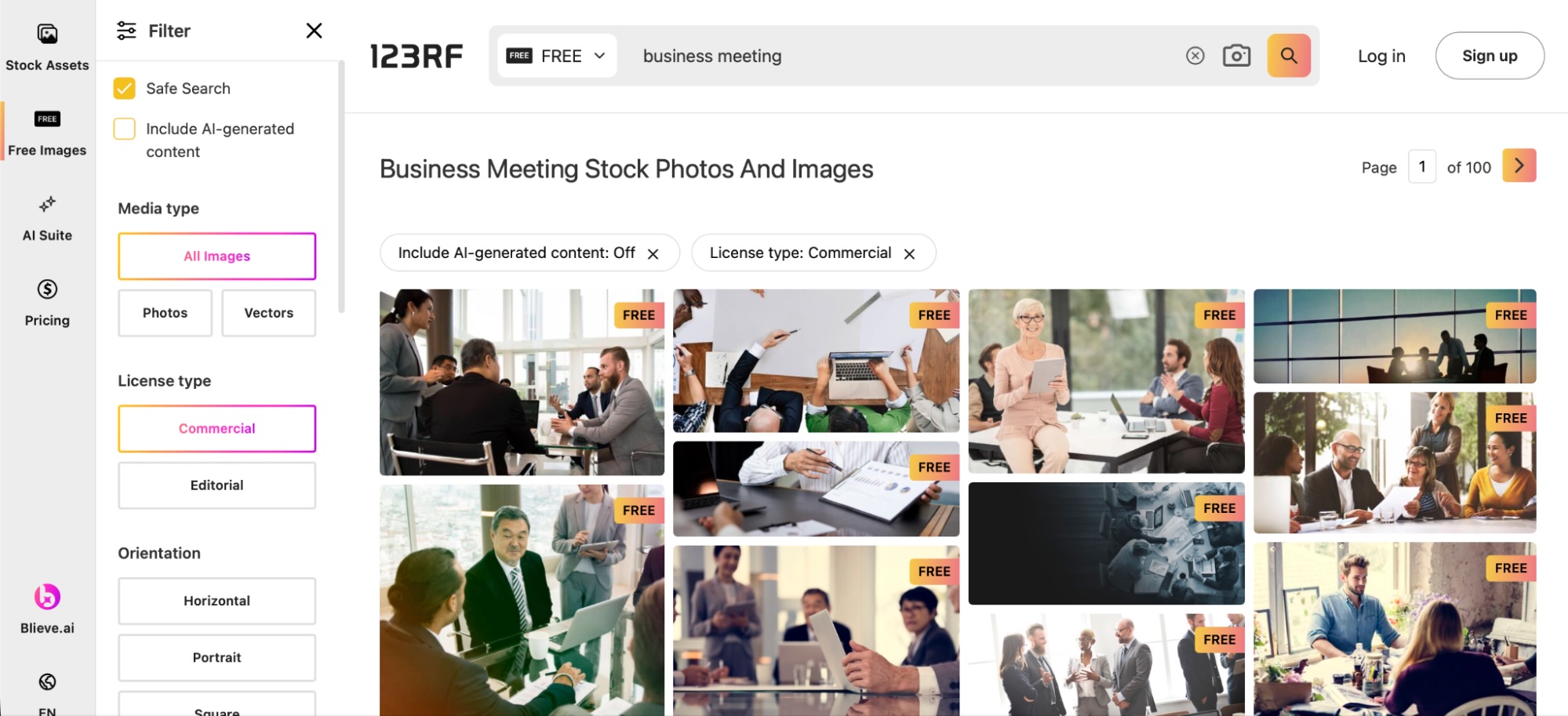 123RF, our pick for the best free stock photos site for specific photo sizes and sources