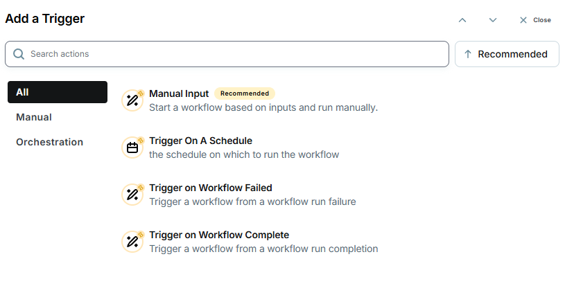 Setting a trigger for a Copy.ai workflow