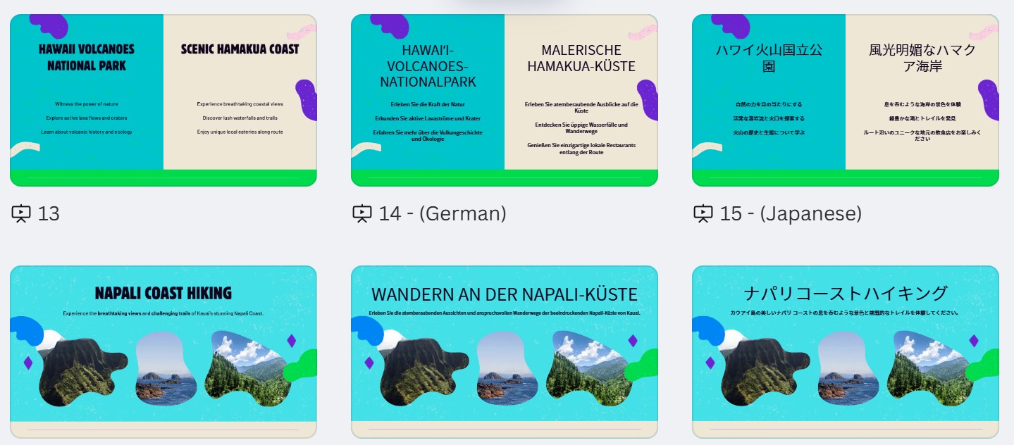 Using Canva Translate to translate a slide deck