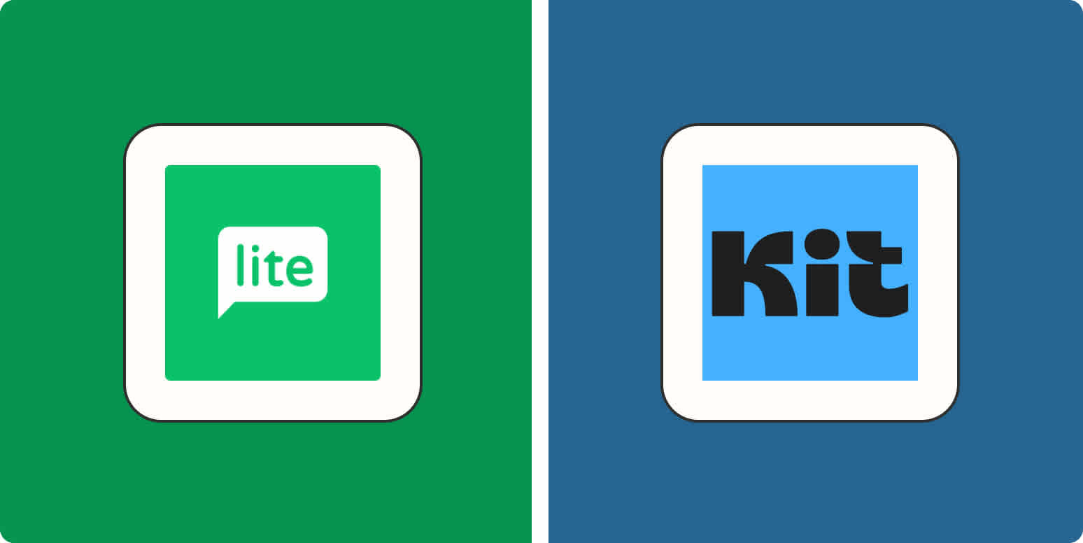 Hero image with the logos of MailerLite and Kit