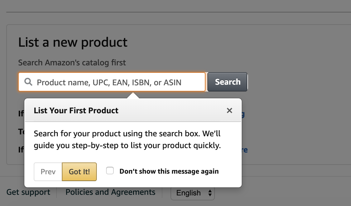 Listing a product with Amazon