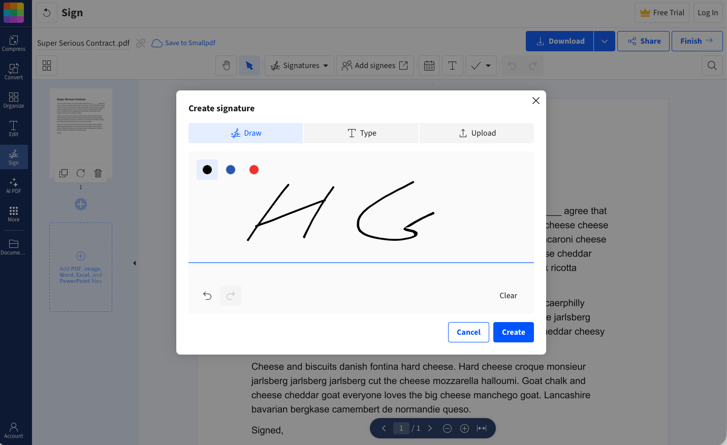 Smallpdf, a DocuSign alternative