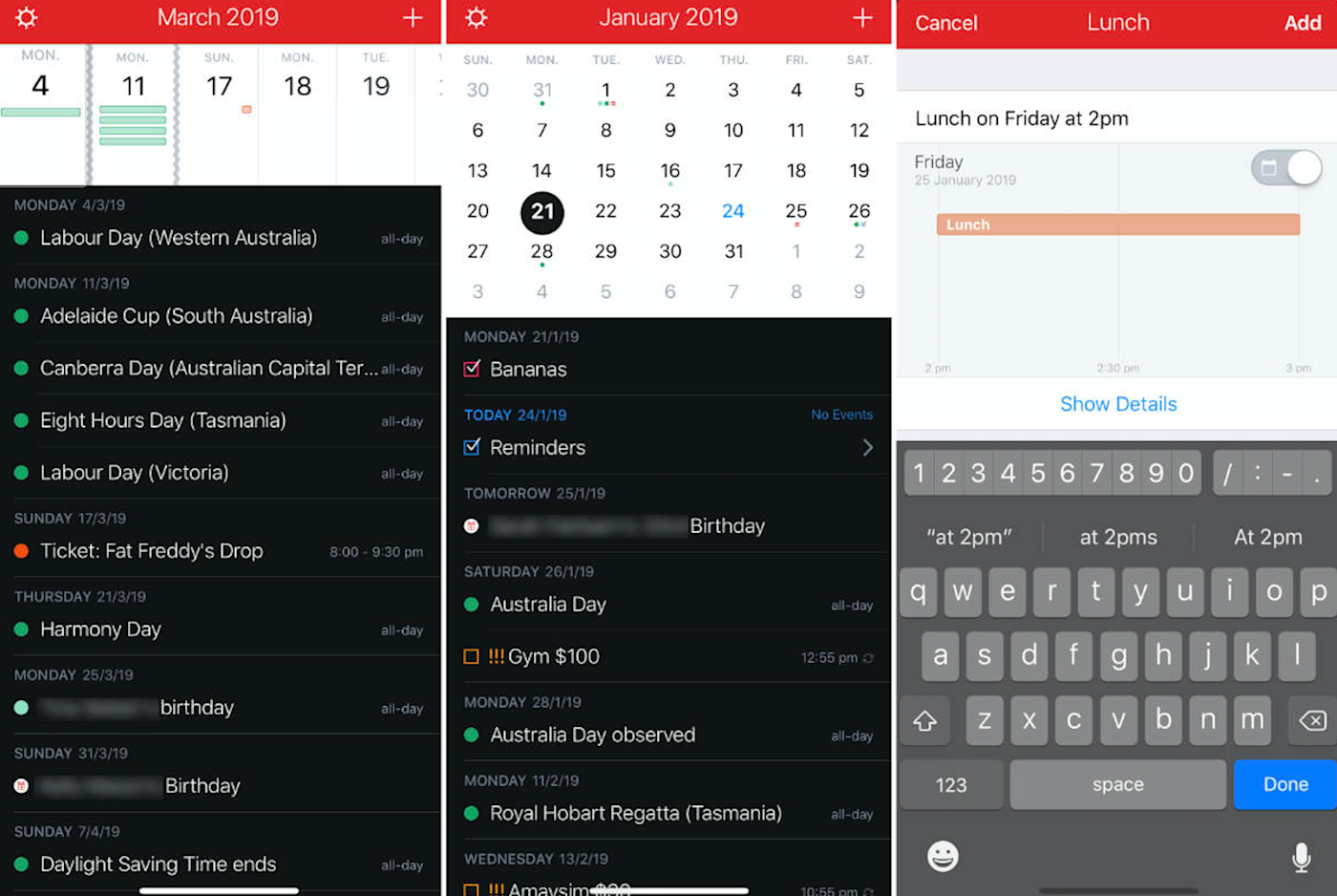 Fantastical 2 screenshots