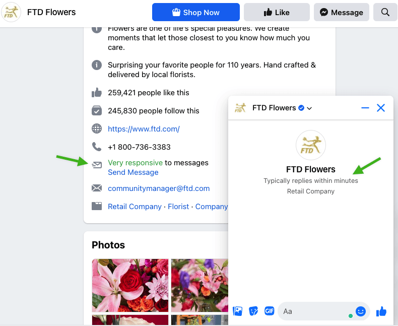 FTD flowers with the responsive badge