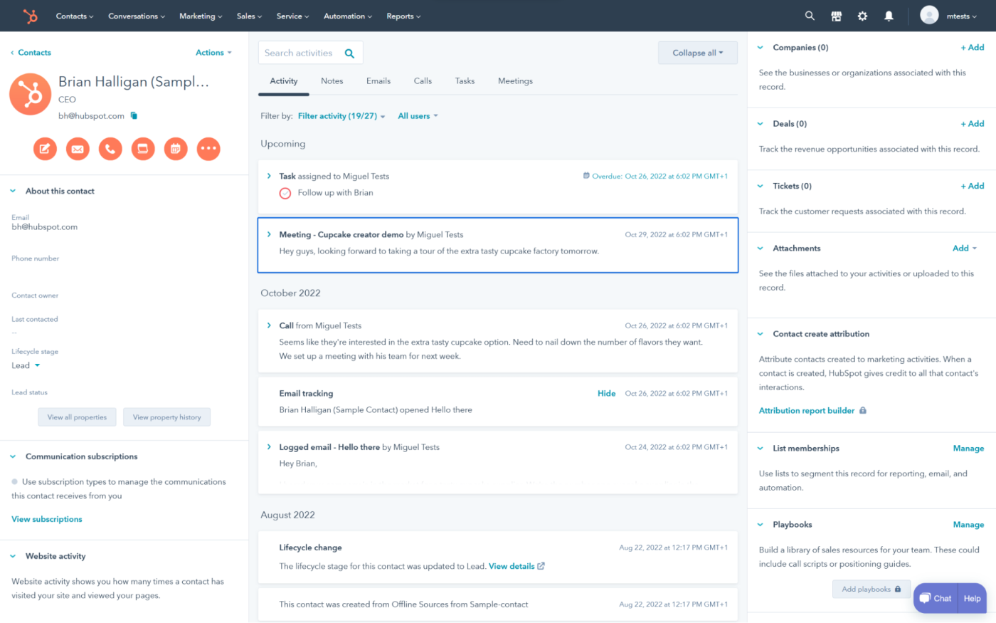 A screenshot of HubSpot, our pick for the best free CRM software for integrations