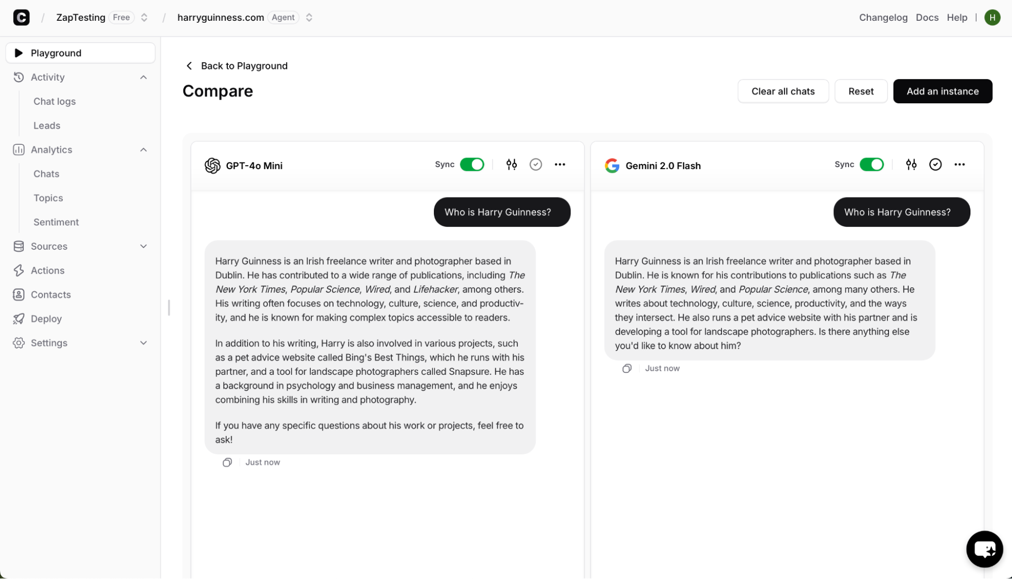 Chatbase, our pick for the best chatbot builder for easue