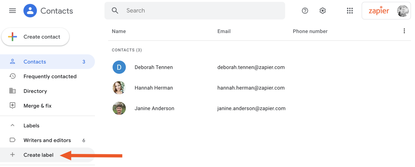 Create a group in Gmail
