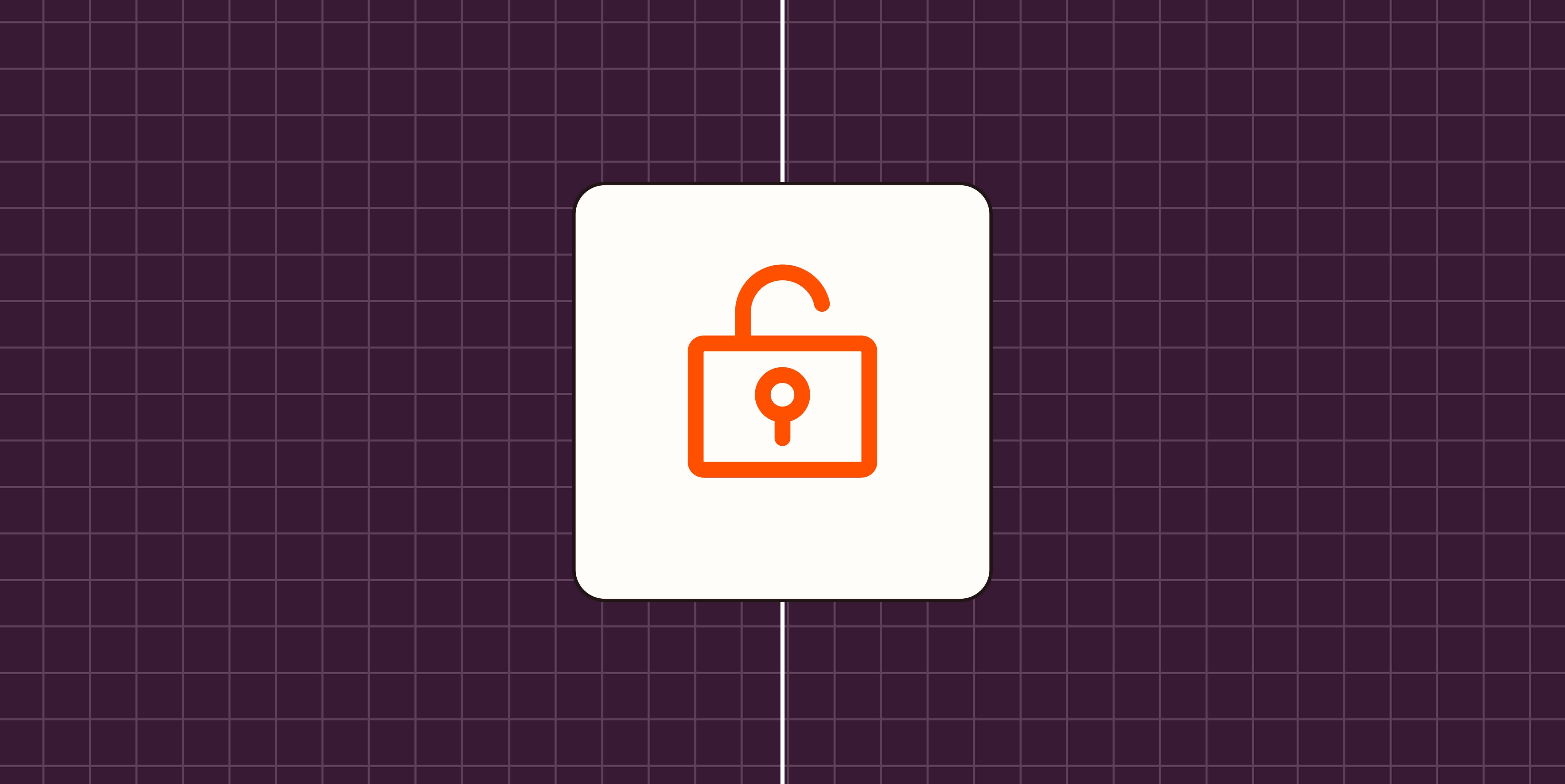 A hero image with an icon representing security