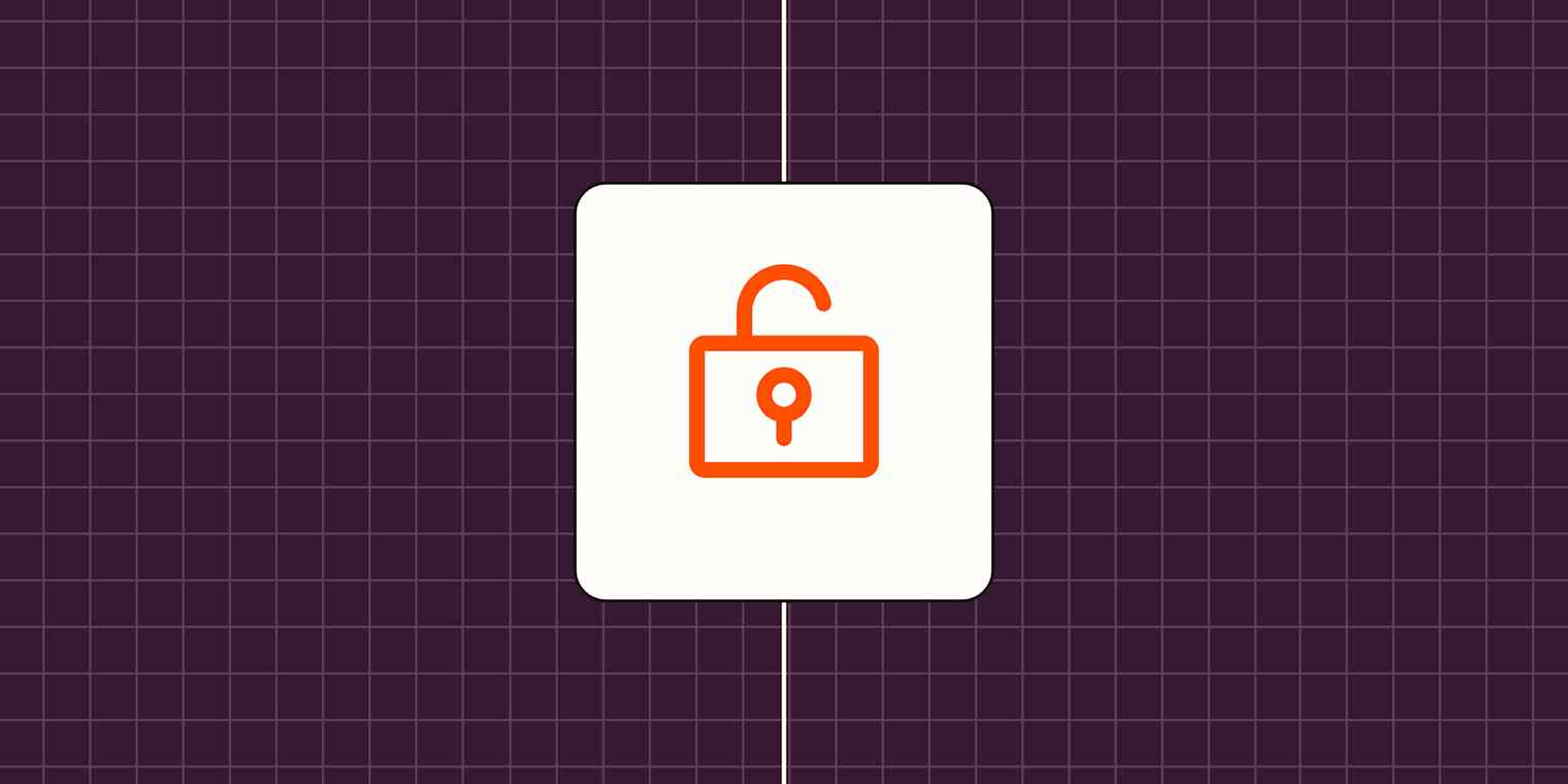 A hero image with an icon representing security