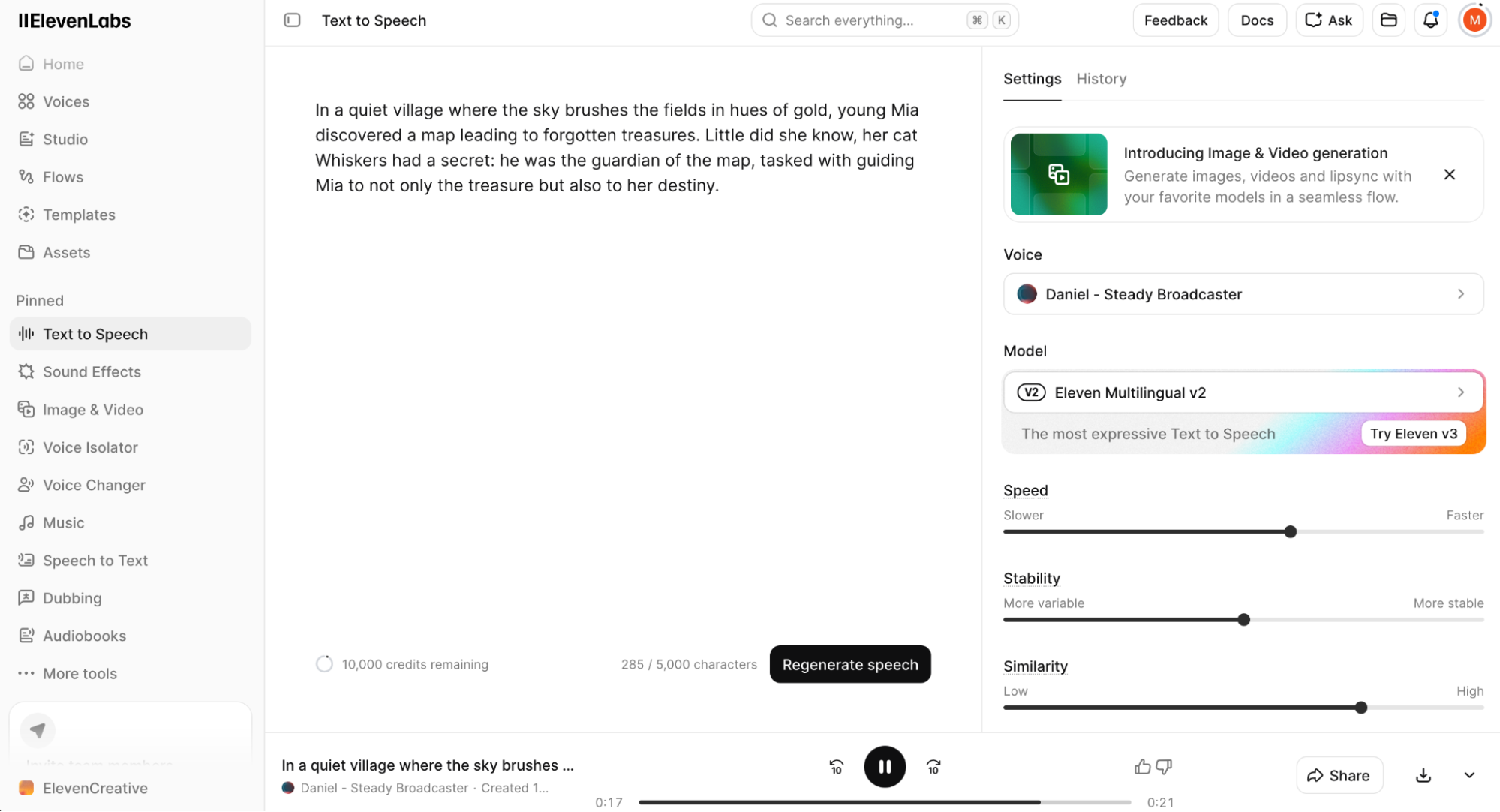 ElevenLabs, our pick for the best AI voice generator for an all-in-one voice and sound creation platform