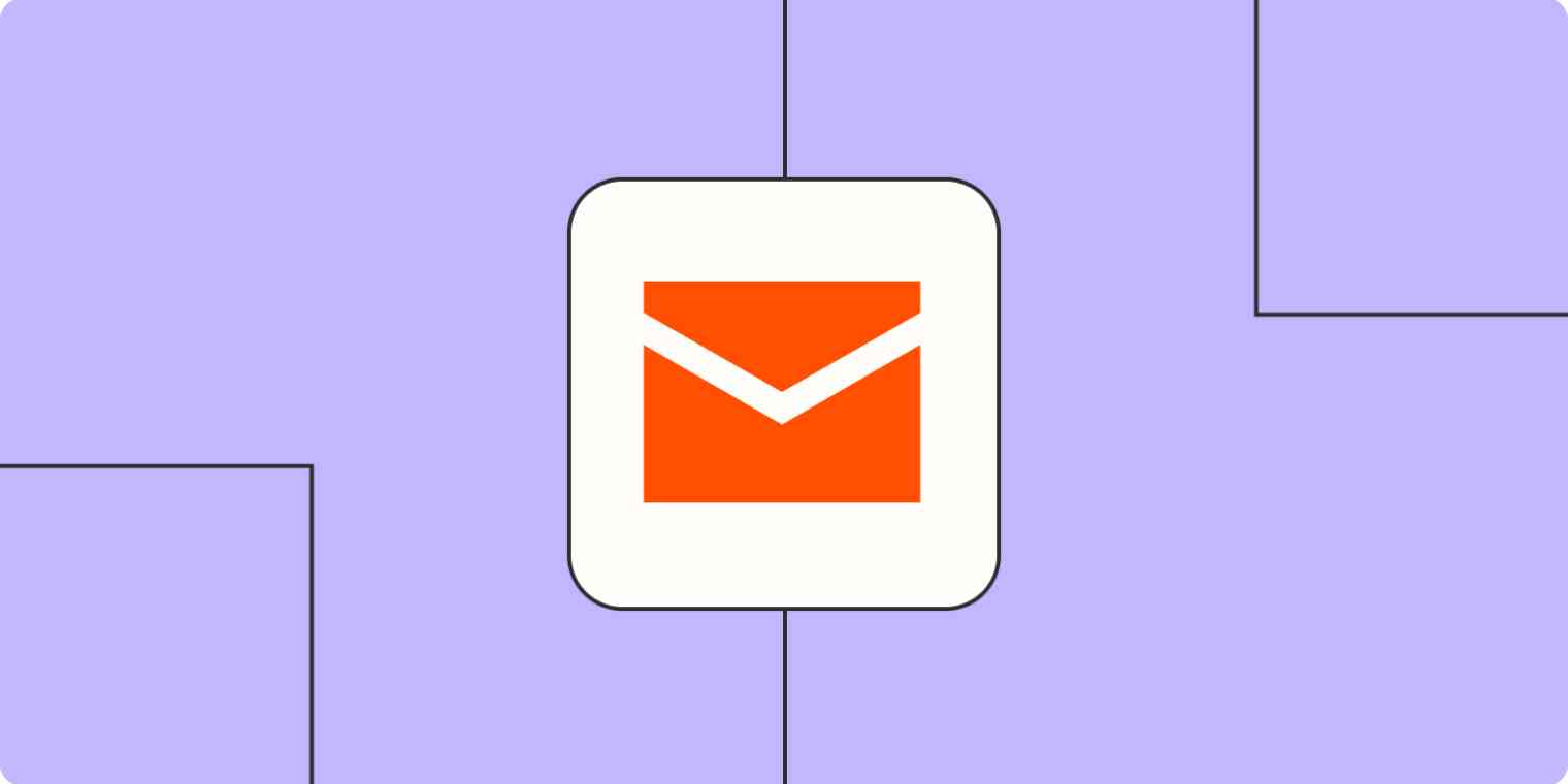 Hero image with an icon of an envelope representing email