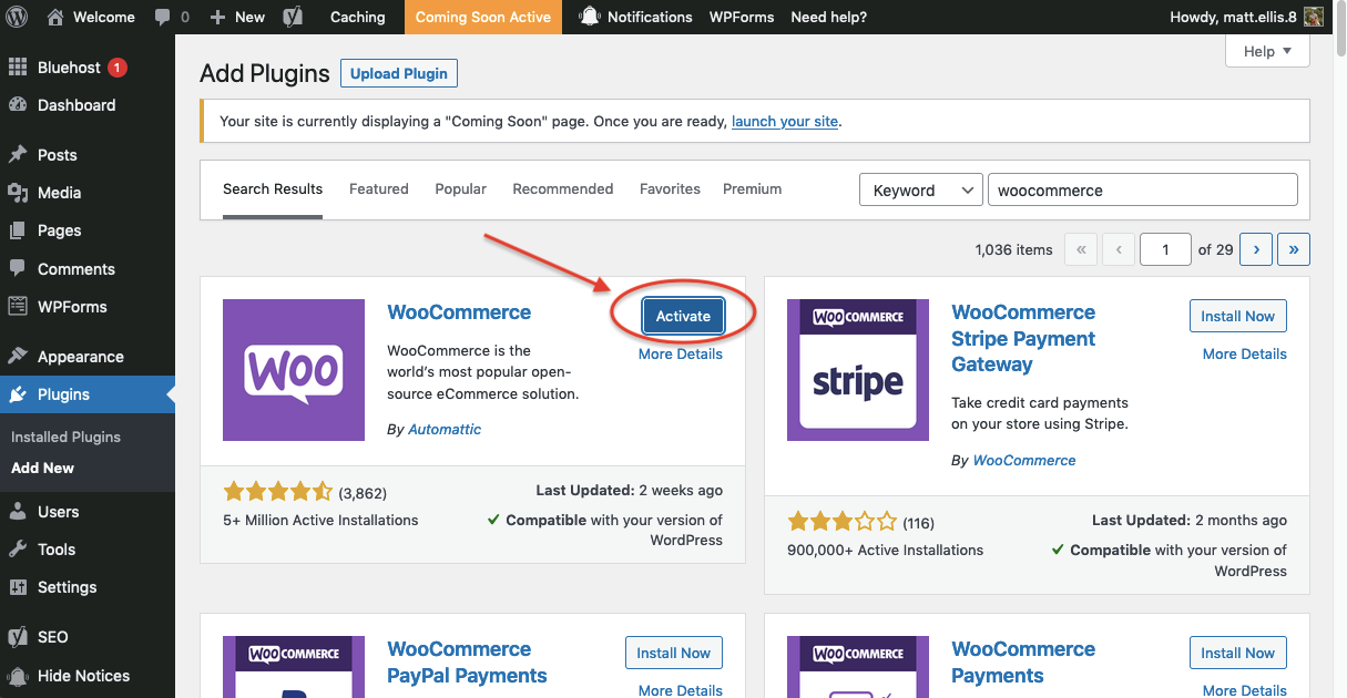 Add WooCommerce to WordPress