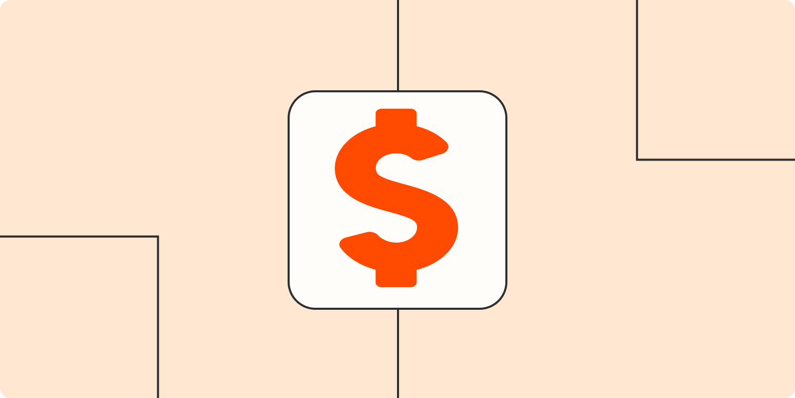 Hero image with an icon of a dollar sign