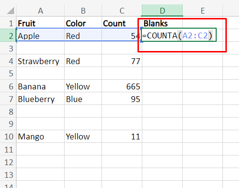 How to delete blank rows in Excel Online