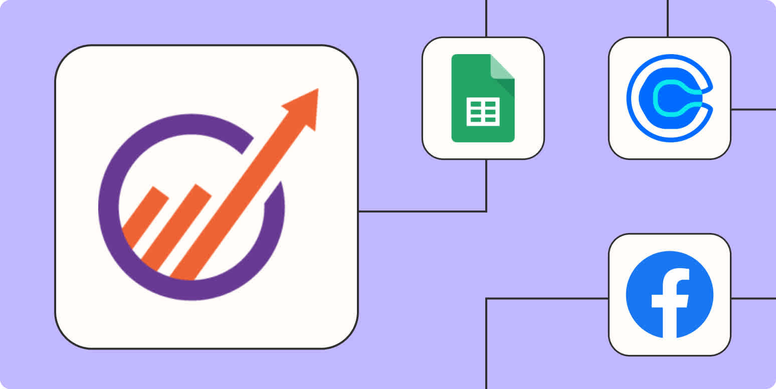 A hero image of the EngageBay Marketing app logo connected to other app logos on a light purple background.