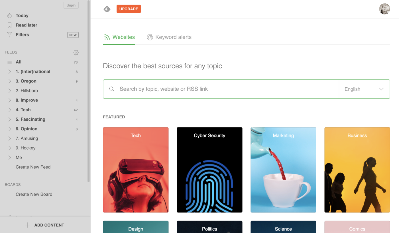 Feedly site directory