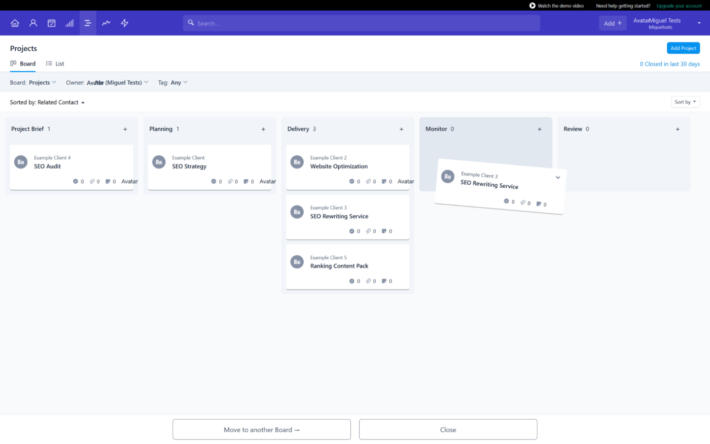 A screenshot of Capsule CRM, our pick for the best CRM for project management