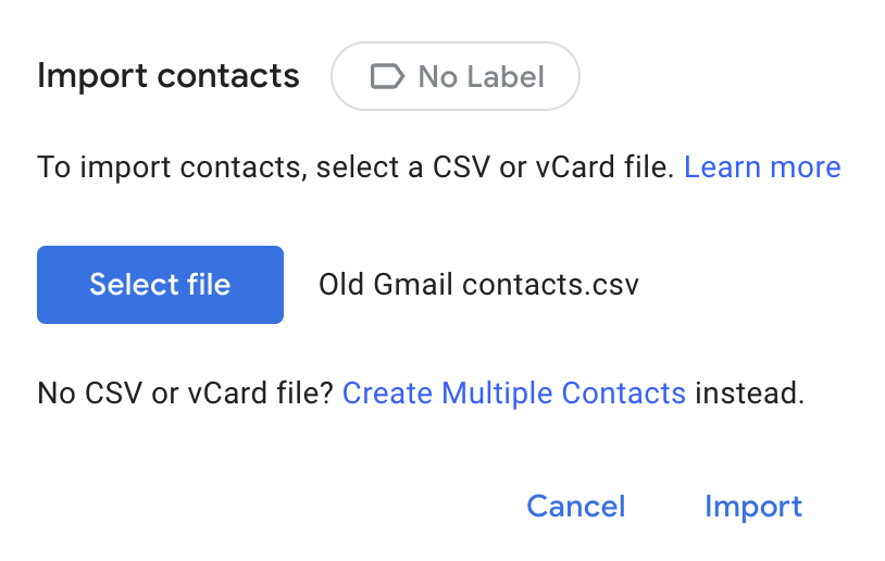 How to import contacts to Google Contacts using a Google CSV file.