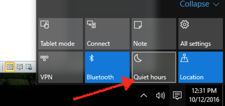 Windows 10 Quiet Hours