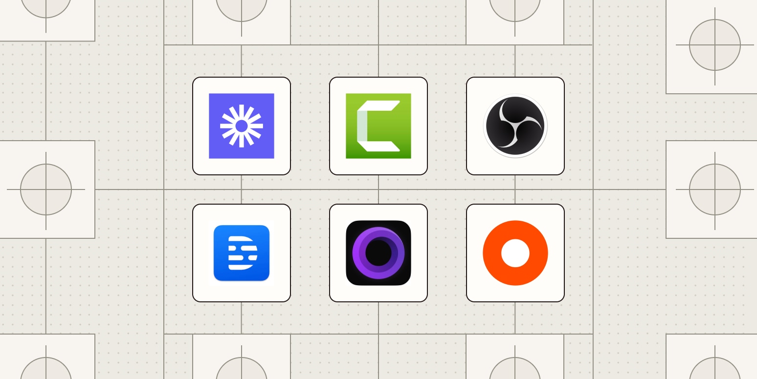 Hero image with the logos of the best screen recording software