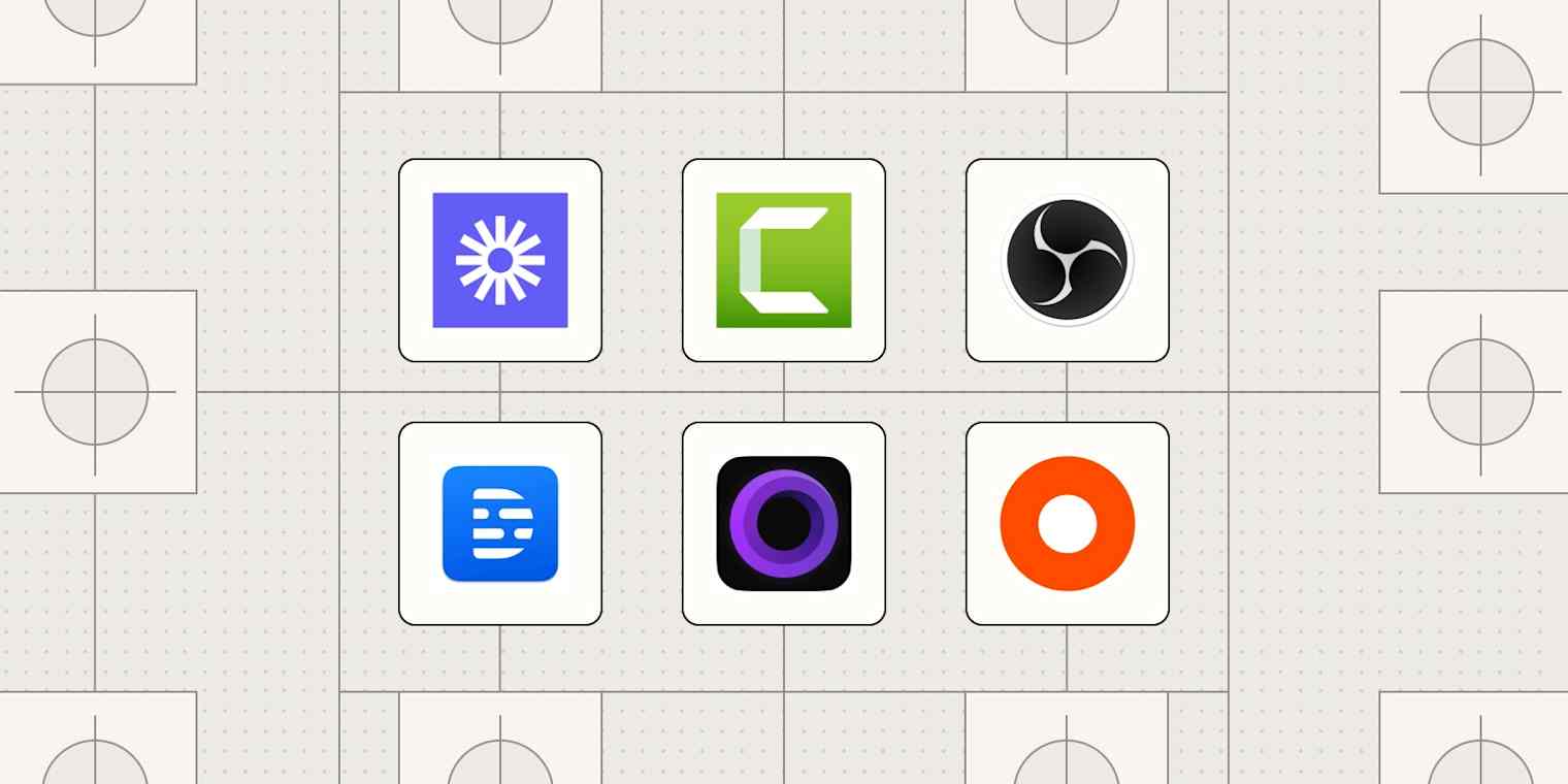 Hero image with the logos of the best screen recording software