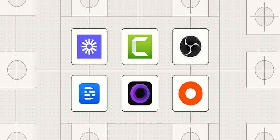Hero image with the logos of the best screen recording software