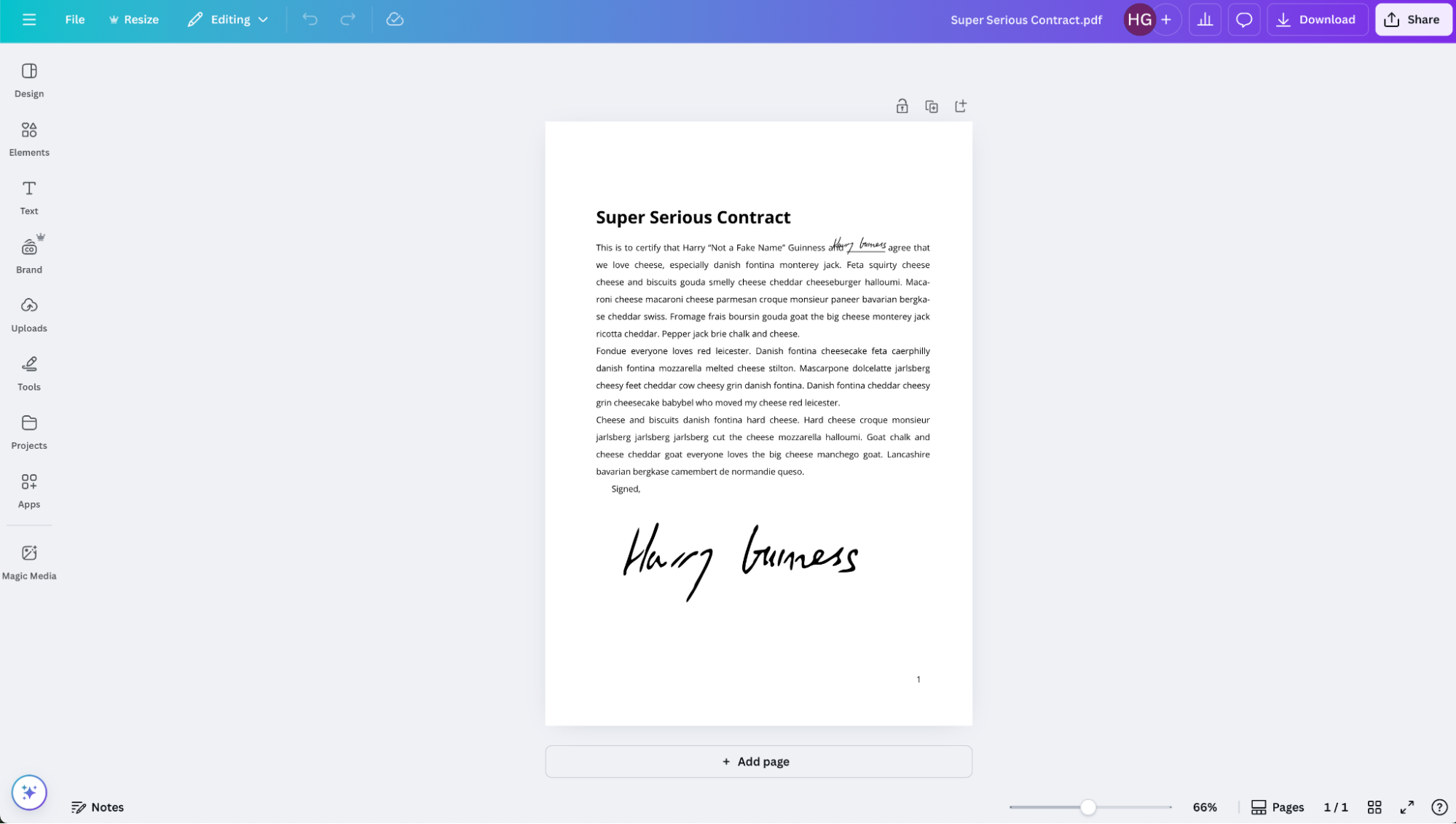 Canva PDF editor, a DocuSign alternative
