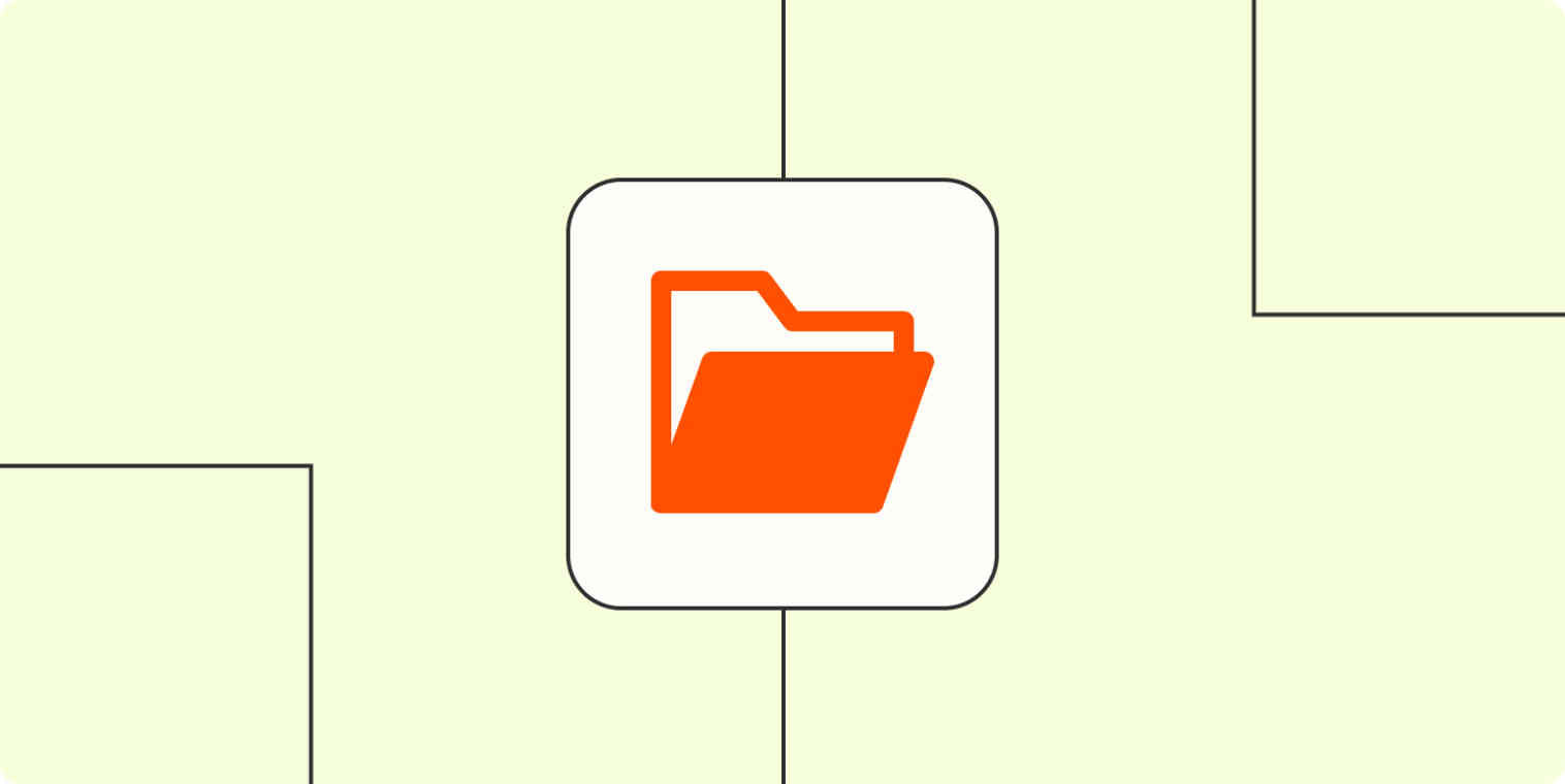 A file icon in a white square on a light orange background