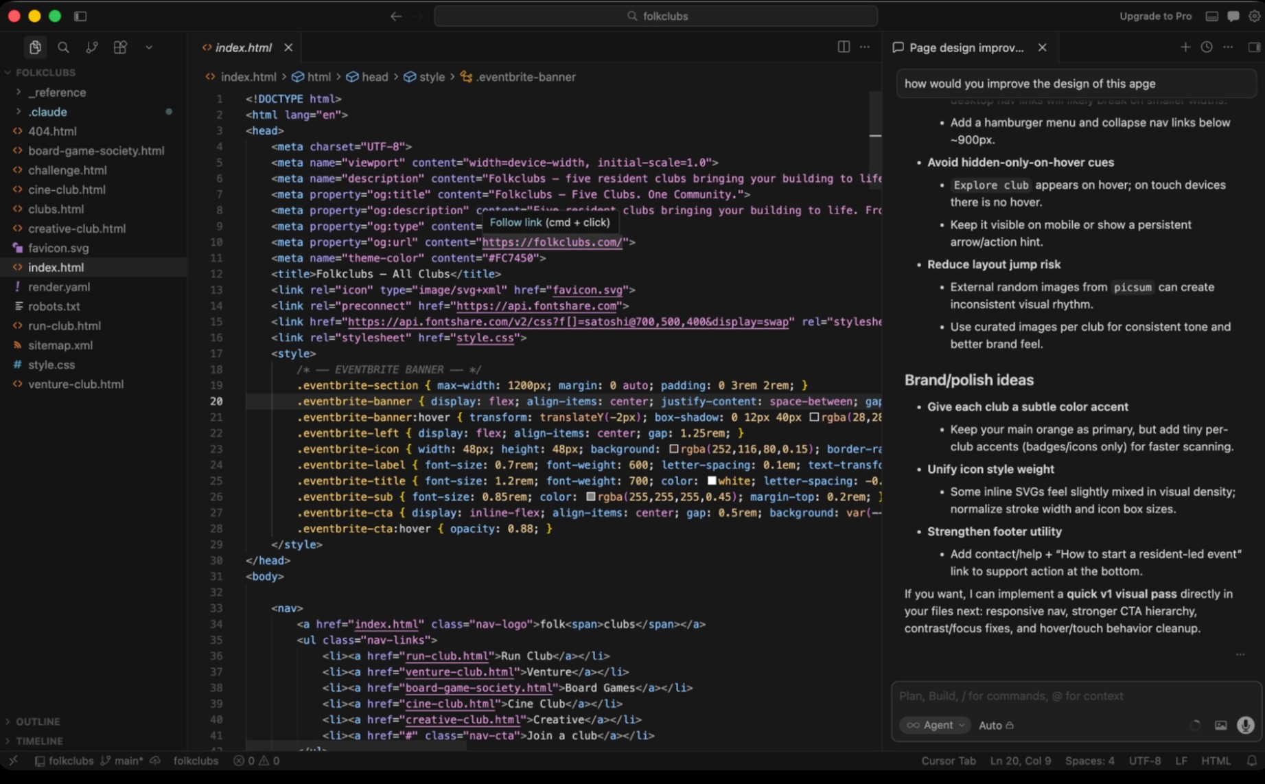 Cursor's IDE experience