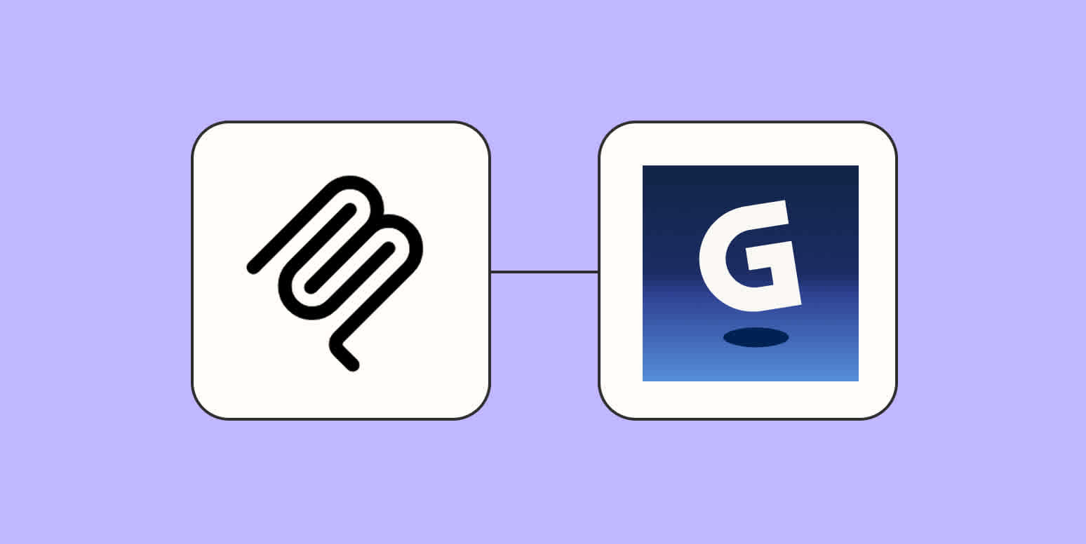 The Zapier MCP logo connected to the Gamma logo against a lavender background