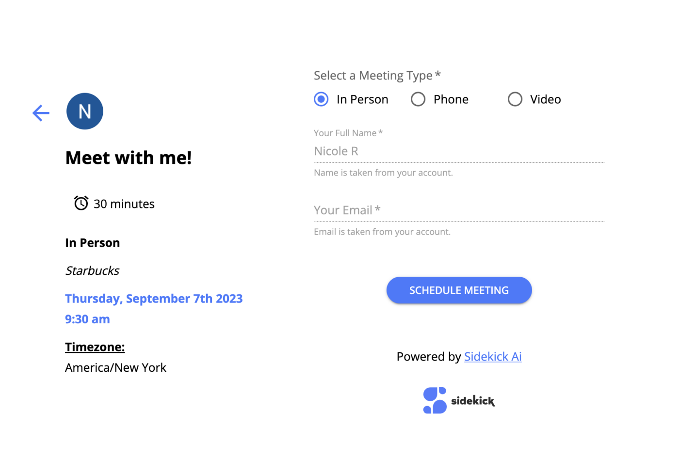 Sidekick, our pick for the best meeting scheduler for a variety of meeting types