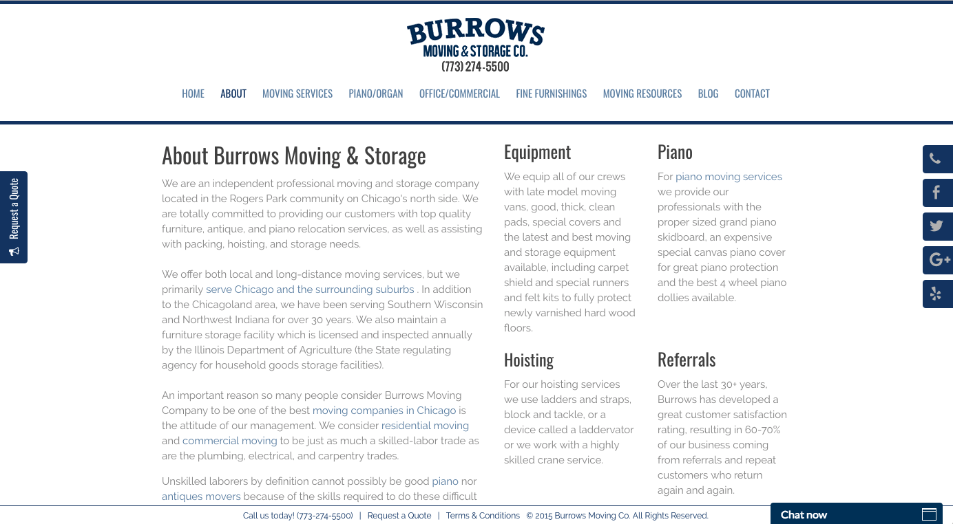 Burrows about page