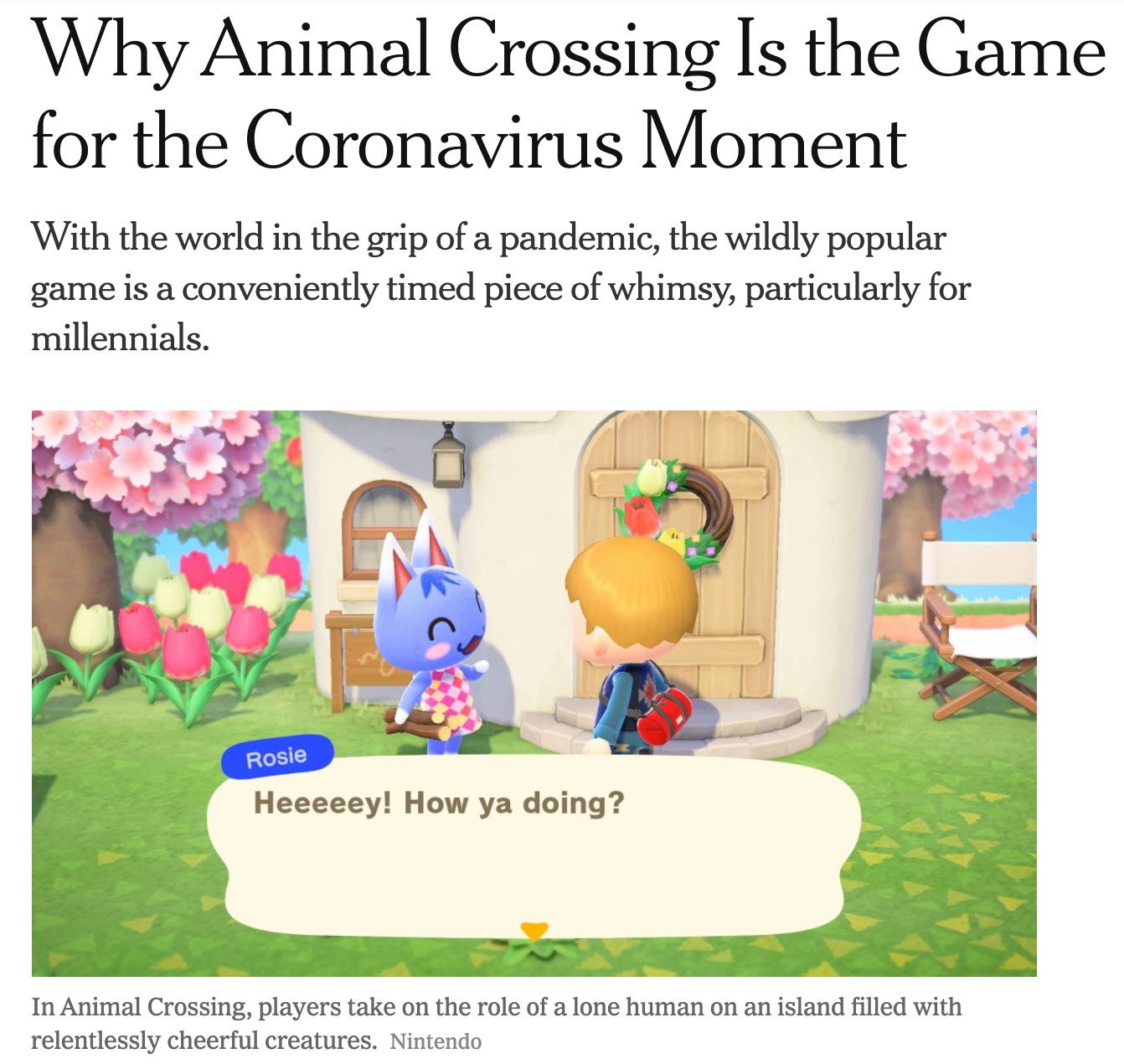 Animal Crossing Is the Perfect Way to Spend Quarantine - The New York Times