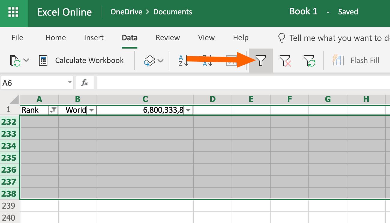 How to Remove Blank Rows in Excel Online