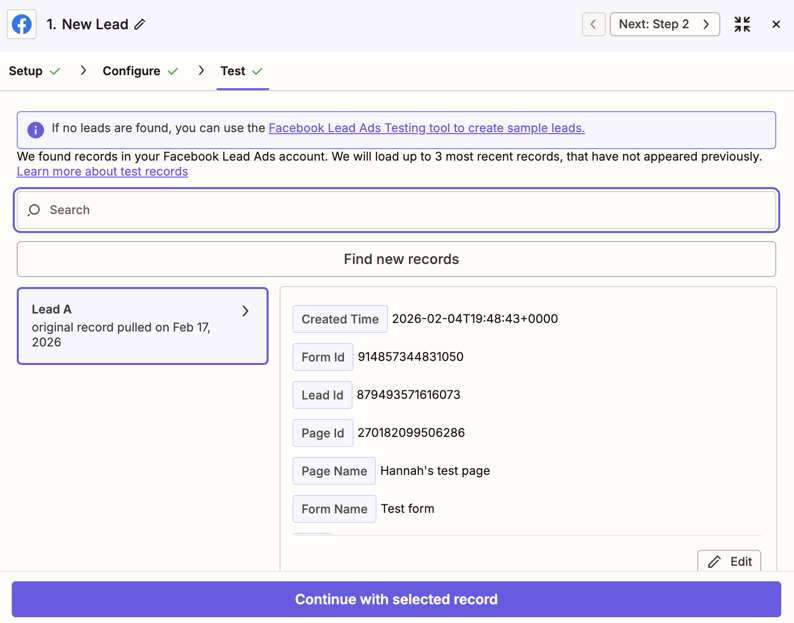 পরীক্ষার ফলাফল দেখায় যে Zap ট্রিগার প্রত্যাশিত হিসাবে কাজ করছে।