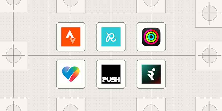 Hero image with the logos of the best fitness apps