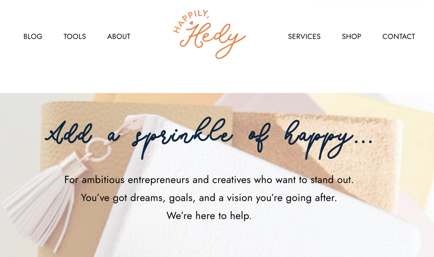 The copy on Hedy's website