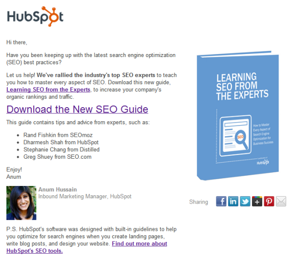 HubSpot email