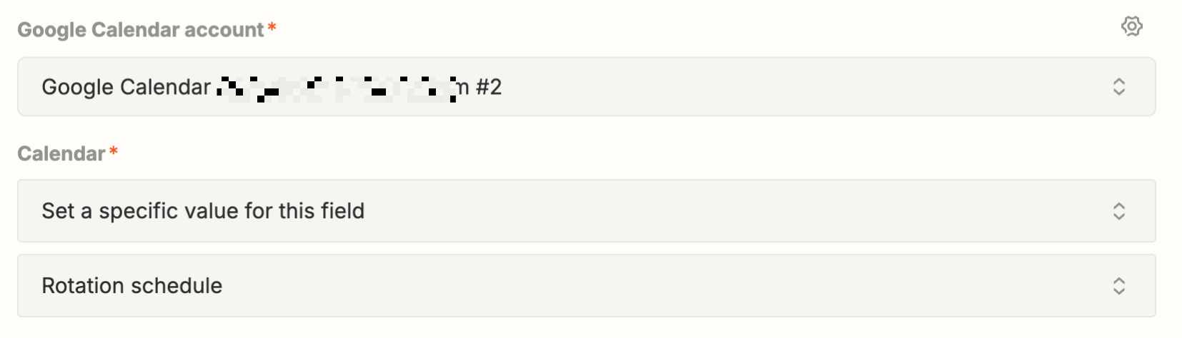 Screenshot of calendar