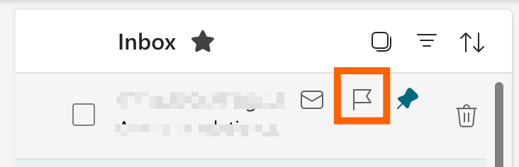 Email in Outlook with the option to flag highlighted. 