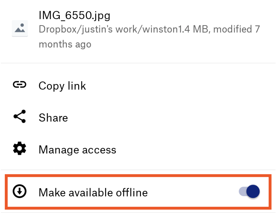 Make available offline option