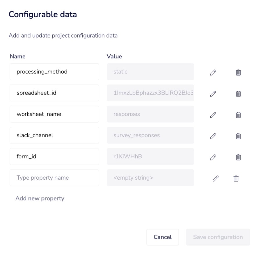Configurable data in Tray