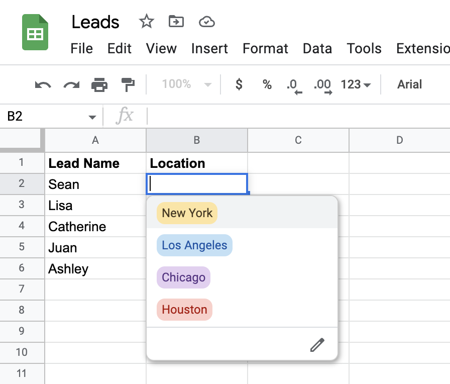 creating a dropdown in google sheets        <h3 class=