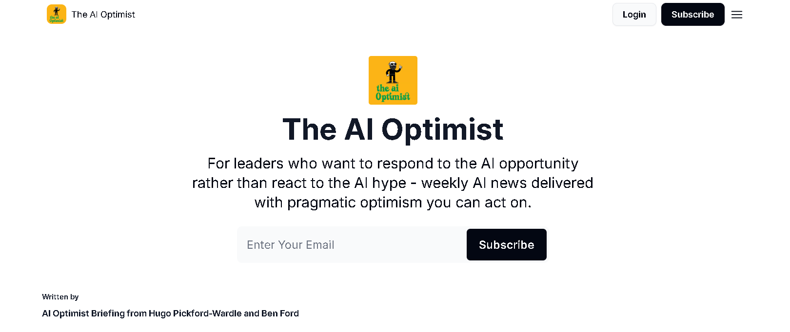 The AI Optimist, our pick for the best AI newsletter for strategic AI briefings for leaders
