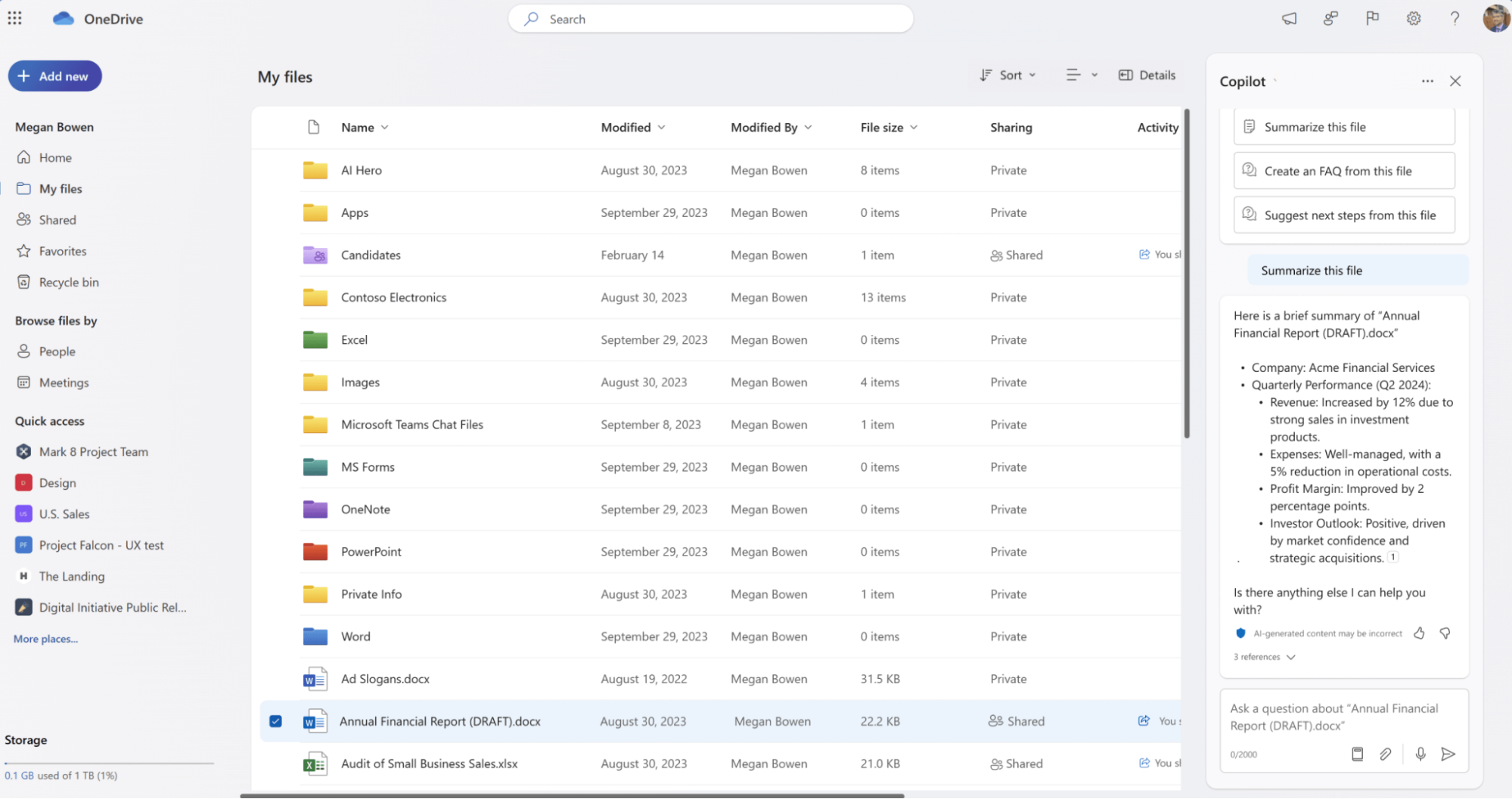 Microsoft Copilot in OneDrive