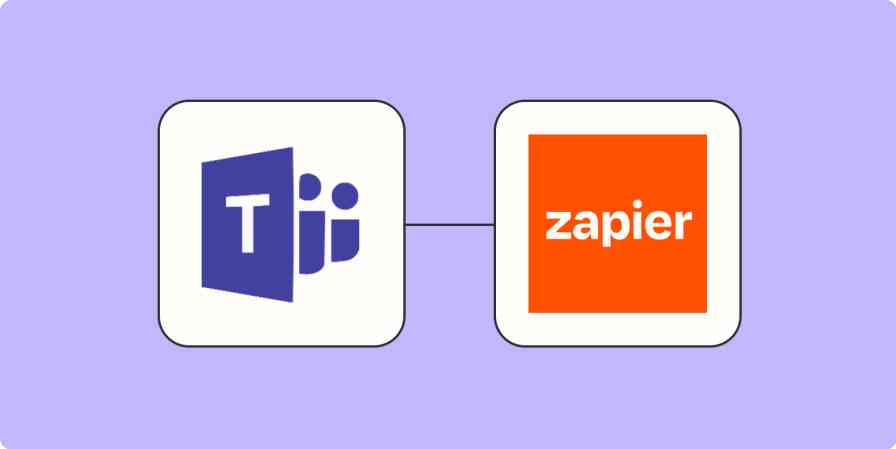 Hero image for a Zapier tutorial with the Microsoft Teams and Zapier logos connected by dots