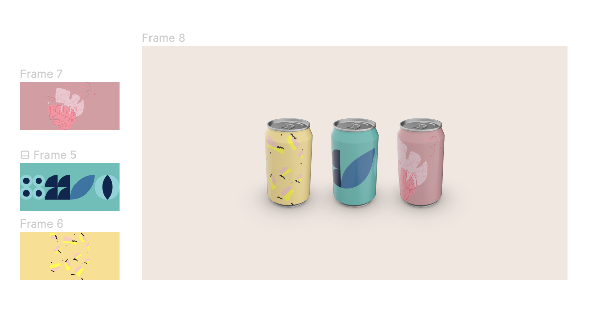 3D soda cans in Figma