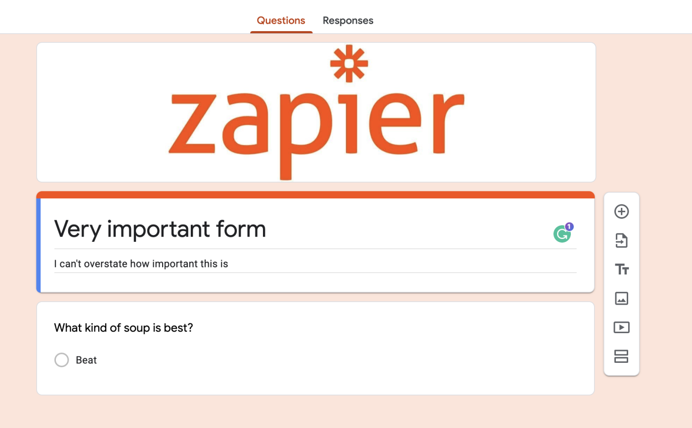 Google automatically matched the background color to the Zapier logo color